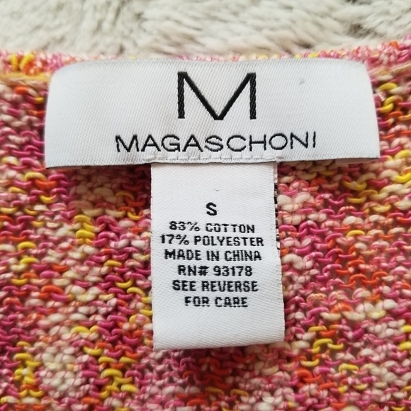 Magaschoni Pink Multicolor Cotton Blend Knit Sz S - Picture 7 of 9